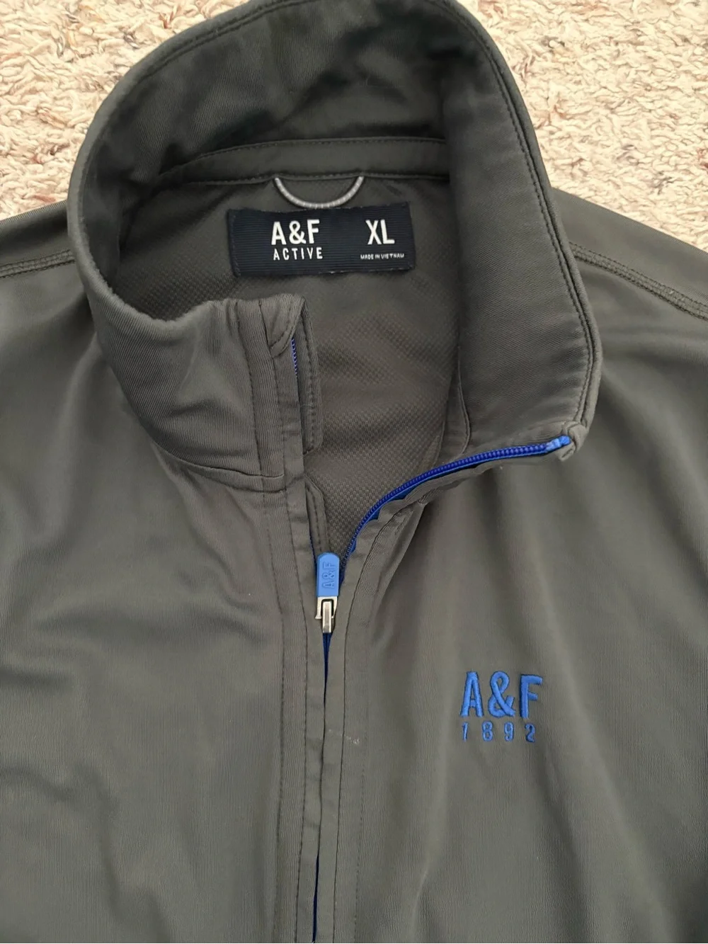 Y2K A&F Abercrombie Men’s Active Mock Neck Jacket Dark Gray Size XL